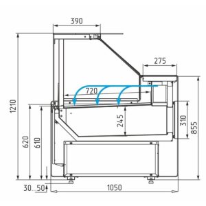 Витрина холодильная Carboma GC111 SM 3,75-1 (1008 Темный дуб) (газлифт, без боковин) - Изображение 6