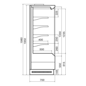 Горка холодильная Dazzl Vega 070 H195 Plug-in 125 - Изображение 3