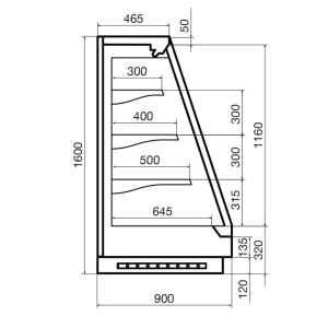 Горка холодильная Dazzl Vega DG 090 H160 190 - Изображение 3