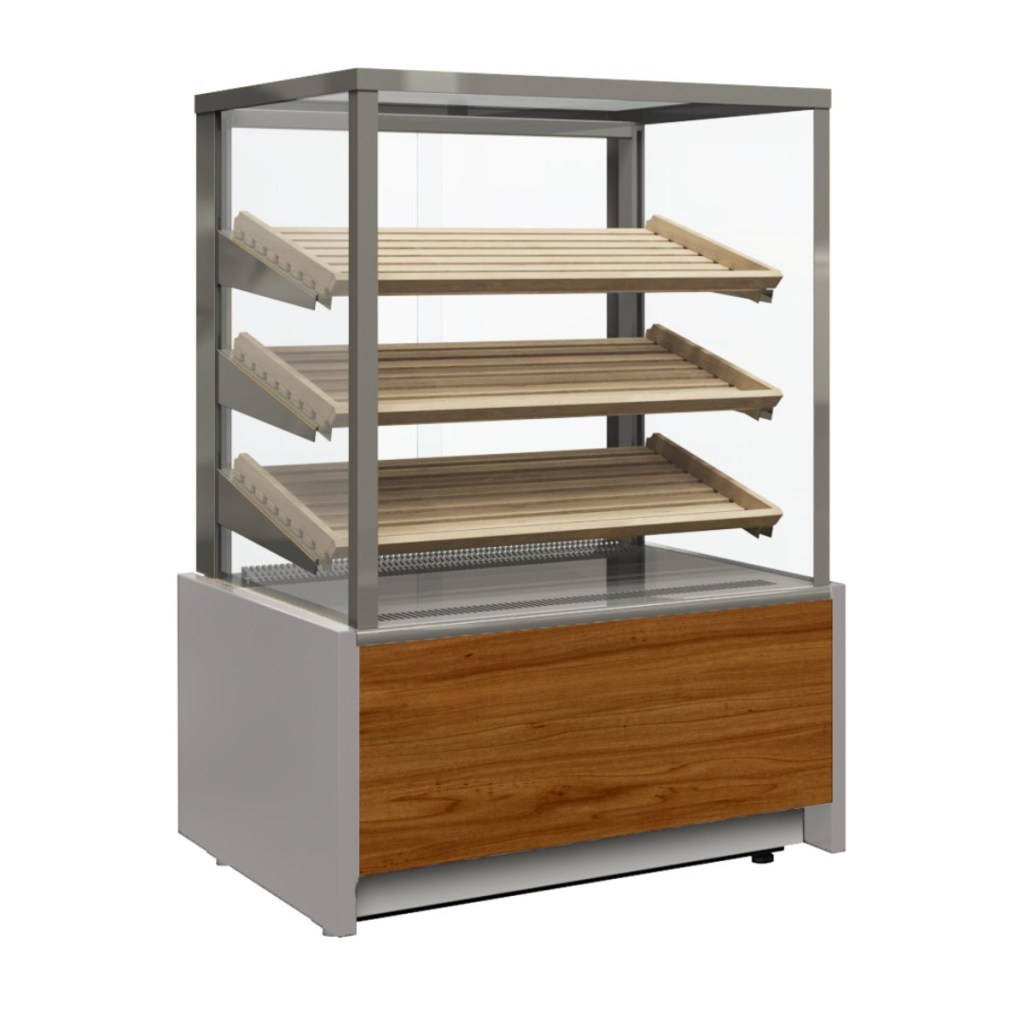 Витрина кондитерская Carboma KC70 N 0,9-1 Light Bread Паттерн (0107 Ольха) хлебная, со стеклом