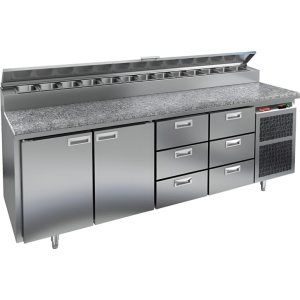 Стол холодильный для пиццы HiCold PZ2-1133GN (1/6) камень