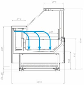 Морозильная витрина Carboma GC110 SL1,25-1 без боковин (версия 2.0) (цвет по схеме стандарт) - Изображение 3